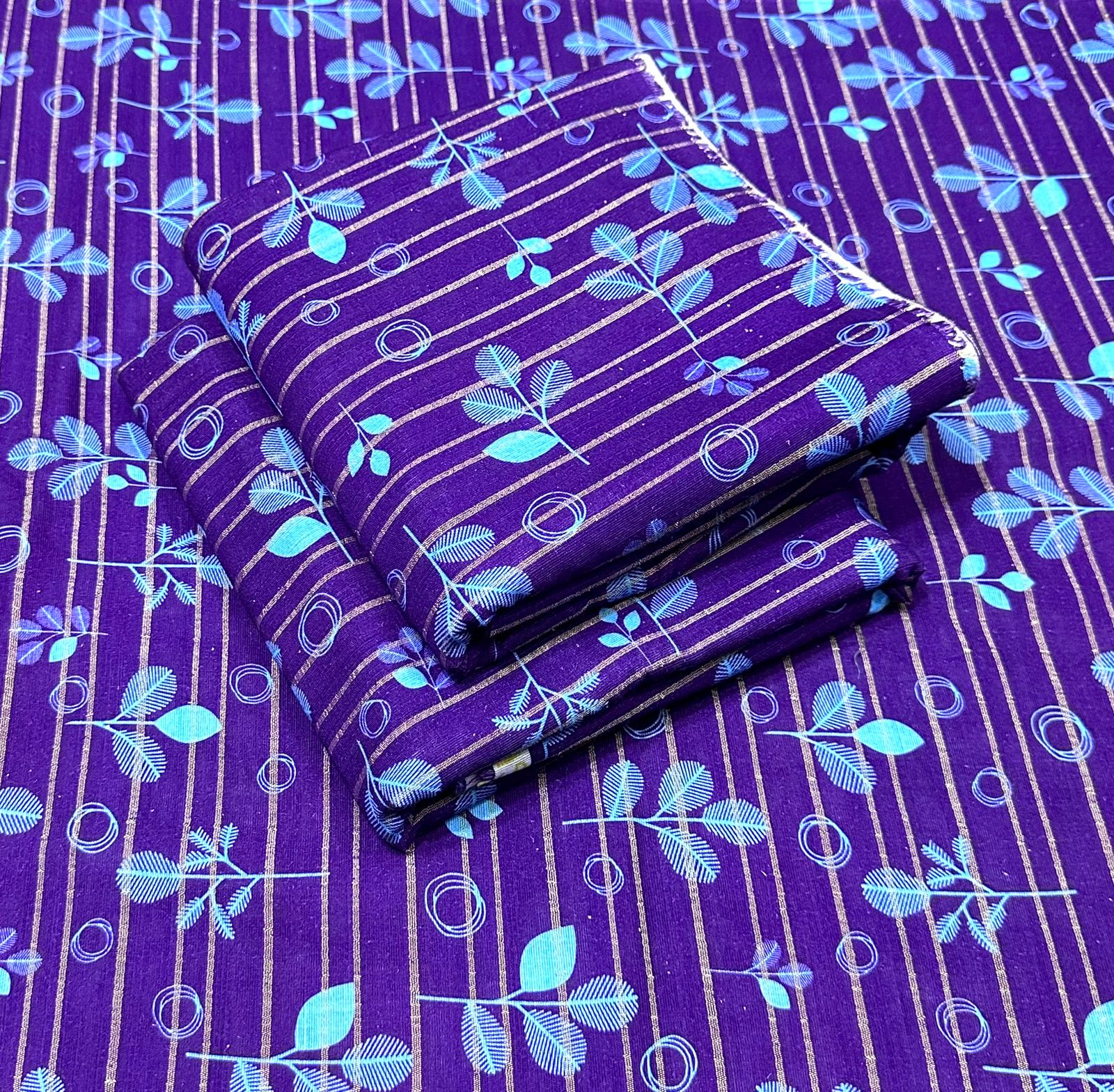 Purple Flower Printed - Khaddar 2pc